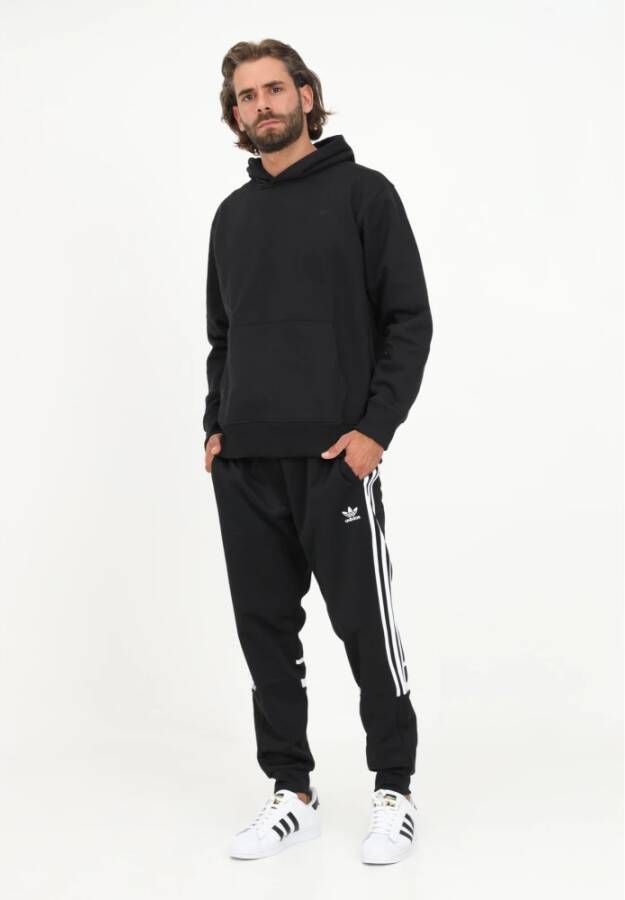 adidas Originals Zwarte Sportbroek met Zijstrepen Zwart Heren