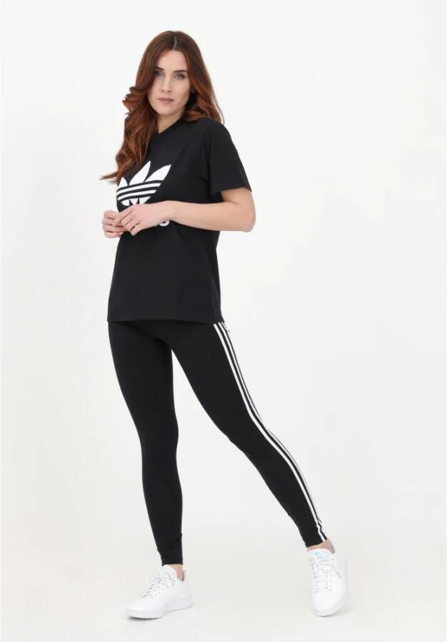 adidas Originals Zwarte Trainingsleggings met 3-Stripes Zwart Dames