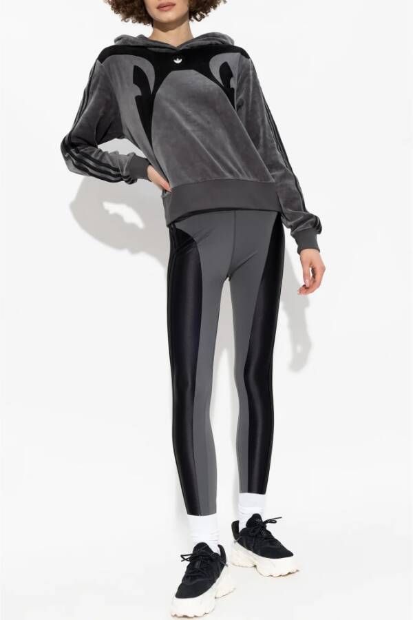 Adidas Originals Velours hoodie met logo Gray Dames