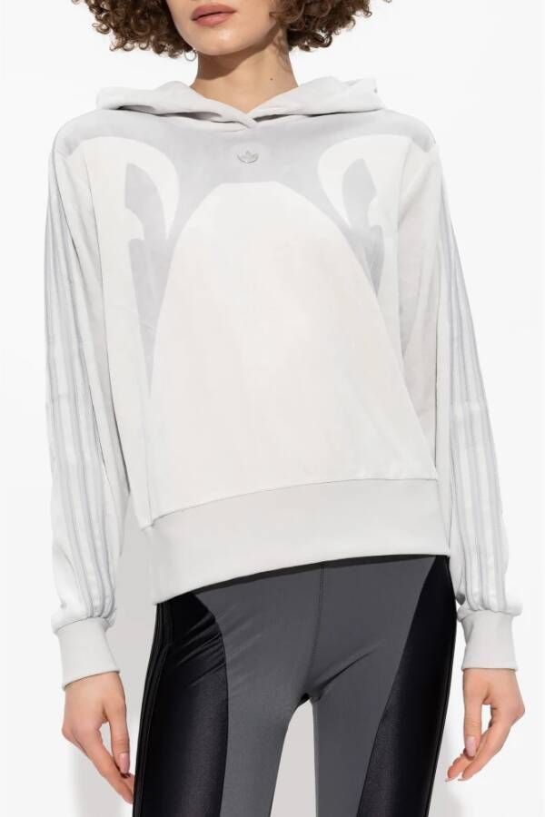 adidas Originals Velours hoodie met logo Gray Dames