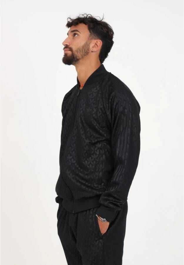 adidas Originals Zwarte Sweaters met Monogram Print Zwart Heren