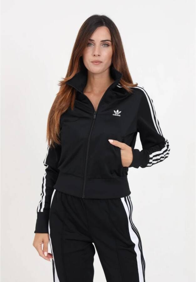 adidas Originals Zwarte zip-up hoodie met authentieke adidas stijl Zwart Dames