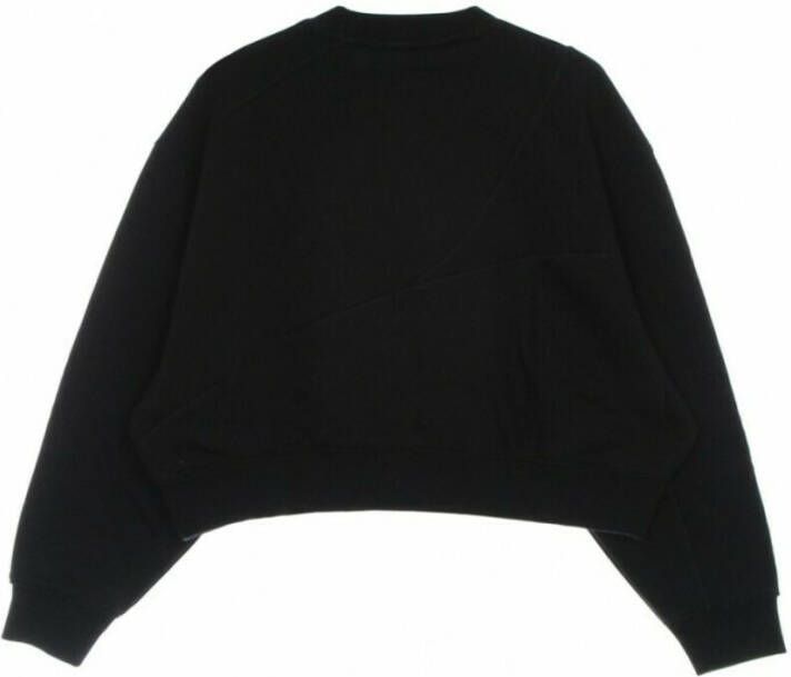 Adidas Zwart Kort Crewneck Sweatshirt Streetwear Collectie Zwart Dames