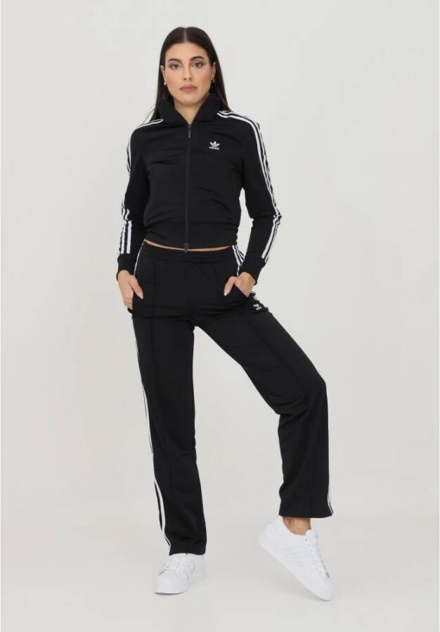 Adidas Zwarte Sweatpants met Contrasterende Zijbanden Zwart Dames