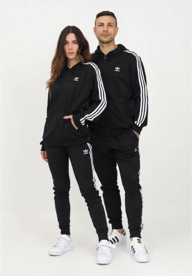 Adidas Zwarte sportbroek met ritssluiting Zwart Unisex