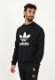 Adidas Originals Zwart Crewneck Sweatshirt met Contrasterende Trefoil Print Black Heren - Thumbnail 4