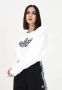 Adidas Originals Geribbelde Crewneck Hoodies Sportief Lange Mouw White Dames - Thumbnail 2