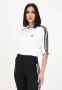 Adidas Originals Witte Sport T-shirt met Logo Borduursel en Strepen White Dames - Thumbnail 9
