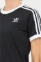 Adidas Originals Zwarte sportieve T-shirt met logo borduursel en contrasterende strepen Black Dames - Thumbnail 5