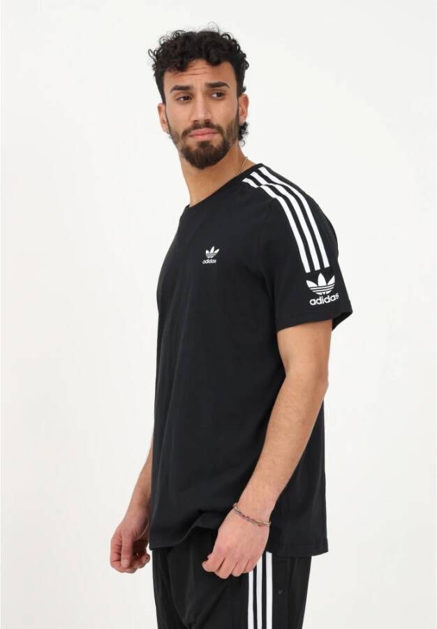 Adidas Sportieve Zwarte T-shirt met 3-Stripes Zwart Heren