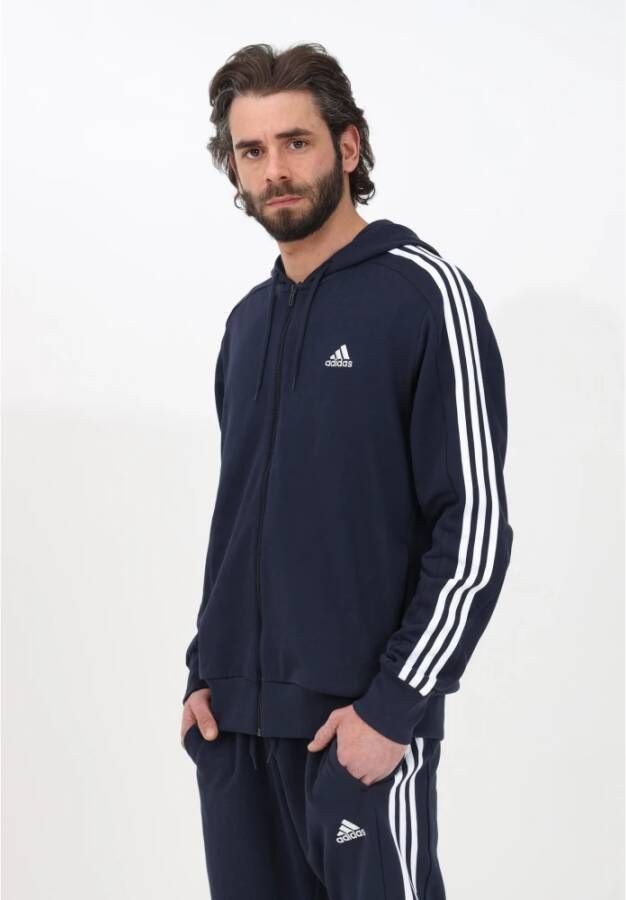 Adidas Stijlvolle Sweatshirt met Rits Blauw Heren