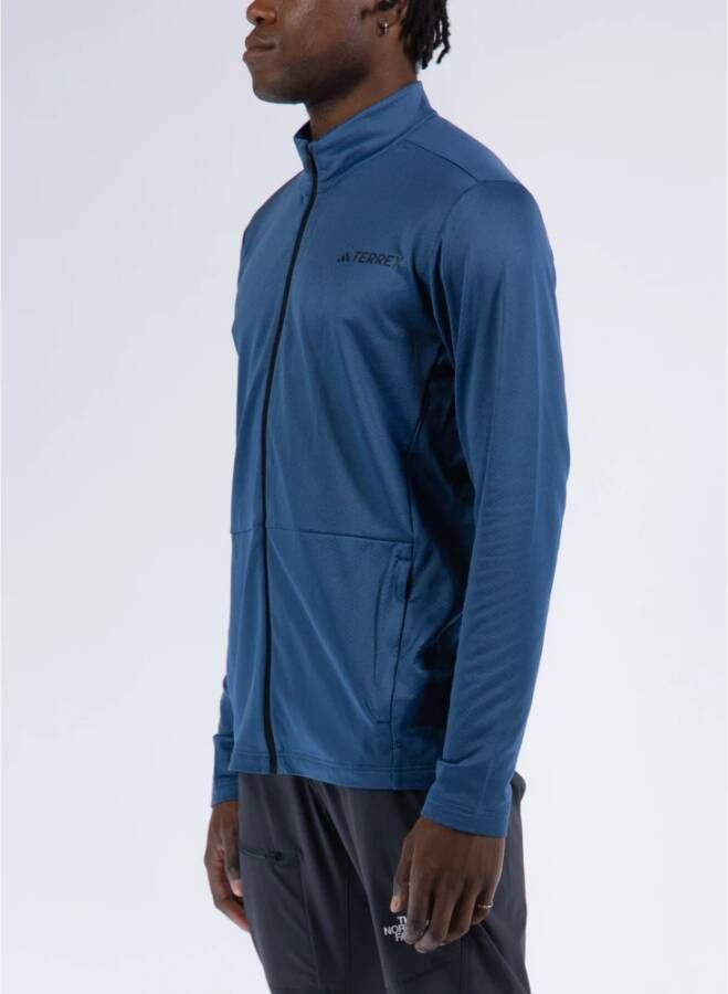 Adidas Zip-Through Hoodie voor buitenavonturen Blauw Heren
