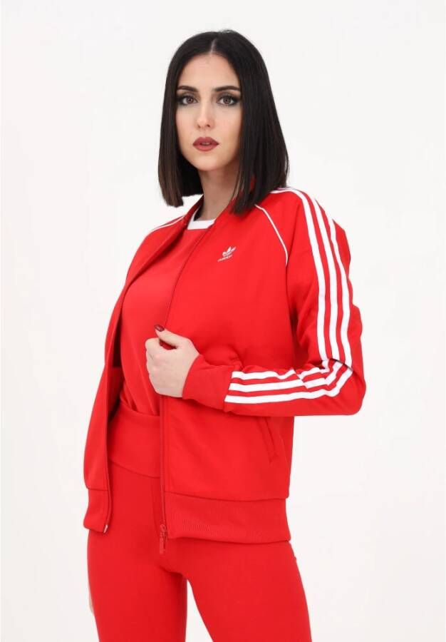 Adidas Rode Zip-through Sweatshirt voor Dames Rood Dames