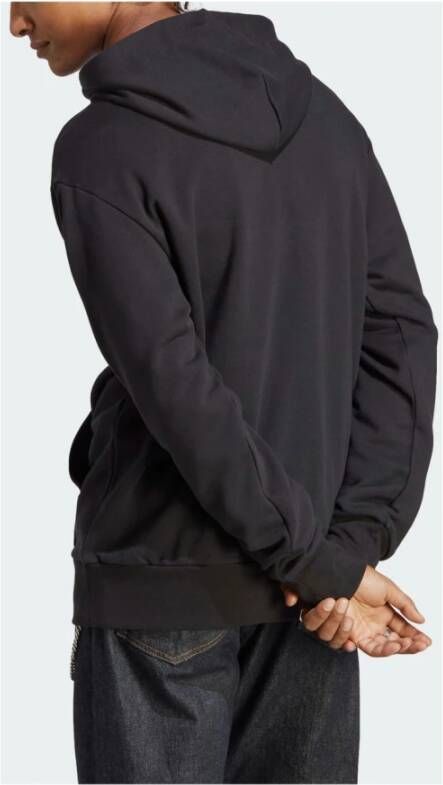 Adidas Zwarte French Terry hoodie met groot logo voor heren Zwart Heren