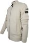 Aeronautica militare Heren Cardigan met Volledige Rits en Toegewijde Patch Beige Heren - Thumbnail 2