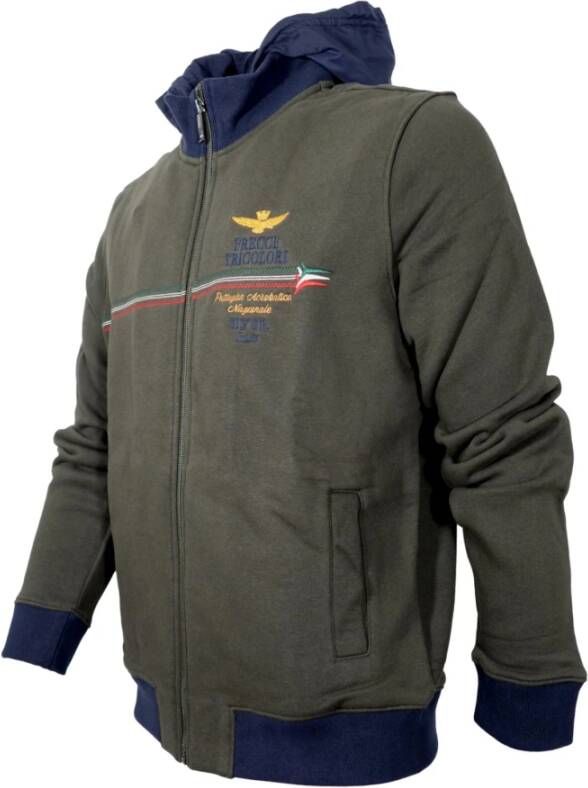 aeronautica militare Heren Hoodie met Tricolor Pijlen Groen Heren