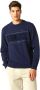 Aeronautica militare sweater ronde hals donkerblauw effen katoen - Thumbnail 2