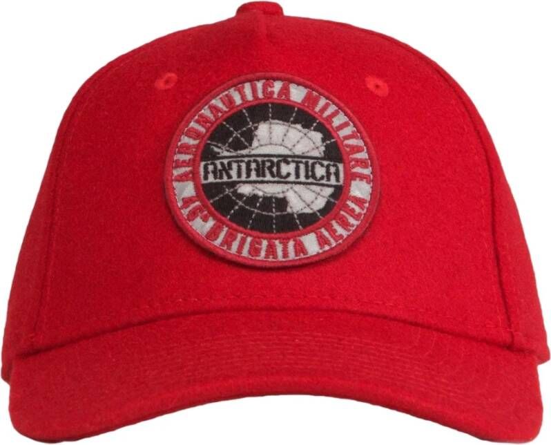 aeronautica militare Wollen Herenmuts met Logo Rood Heren
