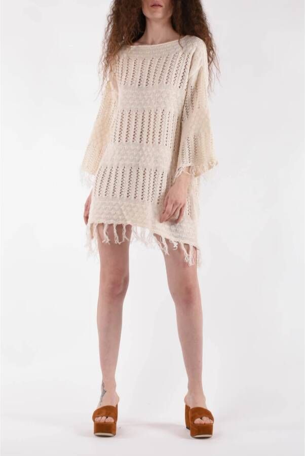 Akep Knitted Dresses Beige Dames