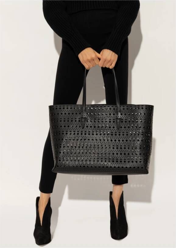 Alaïa Mina 44 shopper tas Zwart Dames