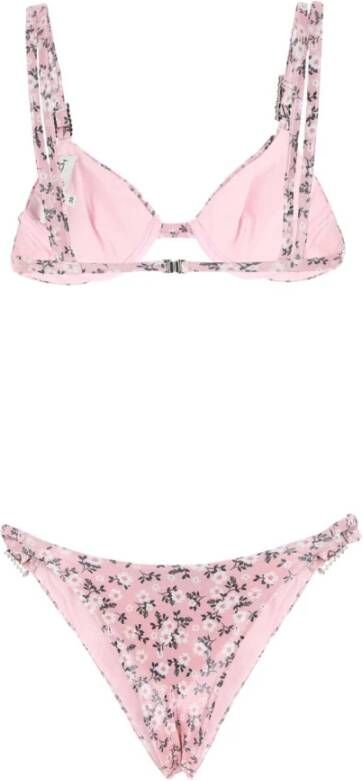 Alessandra Rich Gedrukte polyester mix bikini Roze Dames
