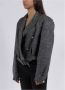 Alessandra Rich Cropped Herringbone Wool Tweed Bomber Gray Dames - Thumbnail 1