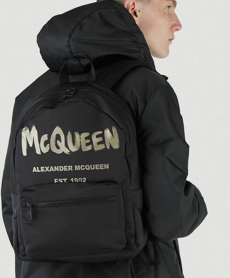alexander mcqueen Metropolitan Logo-Print Backpack Zwart Heren