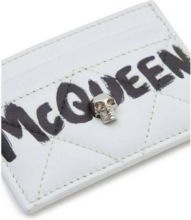 alexander mcqueen Gewatteerde Logo Kaarthouder Wit Dames