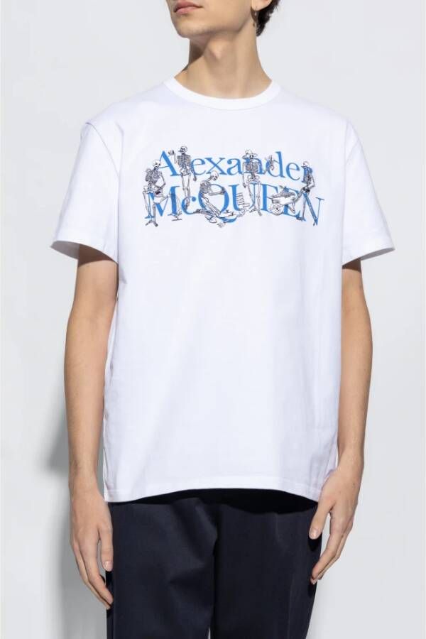 alexander mcqueen Bedrukt T-shirt White Heren