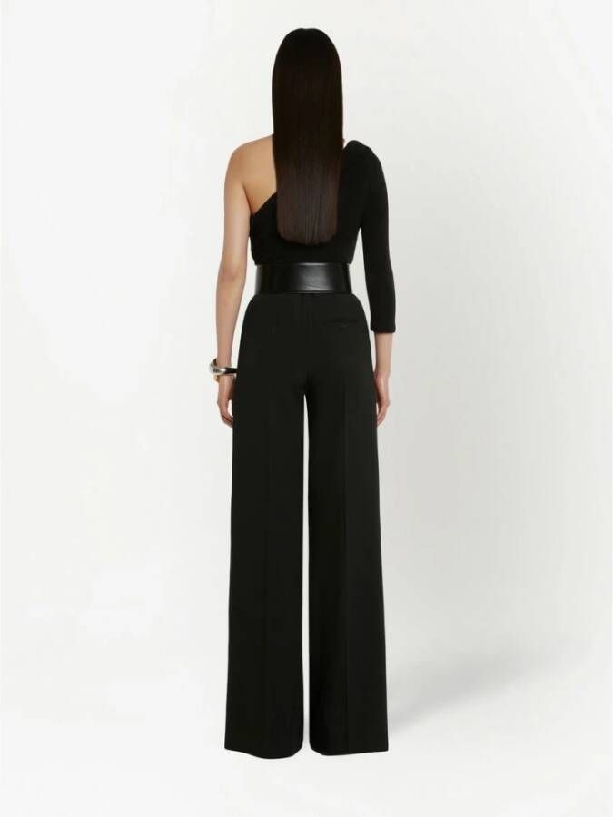 alexander mcqueen Zwart Gedrapeerd Schouder Body Zwart Dames