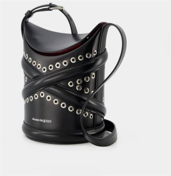 alexander mcqueen The Curve Hobo Tas Zwart Leer Zwart Dames