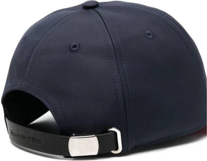alexander mcqueen Blauwe Logo-Print Baseballpet voor Heren Blauw Heren