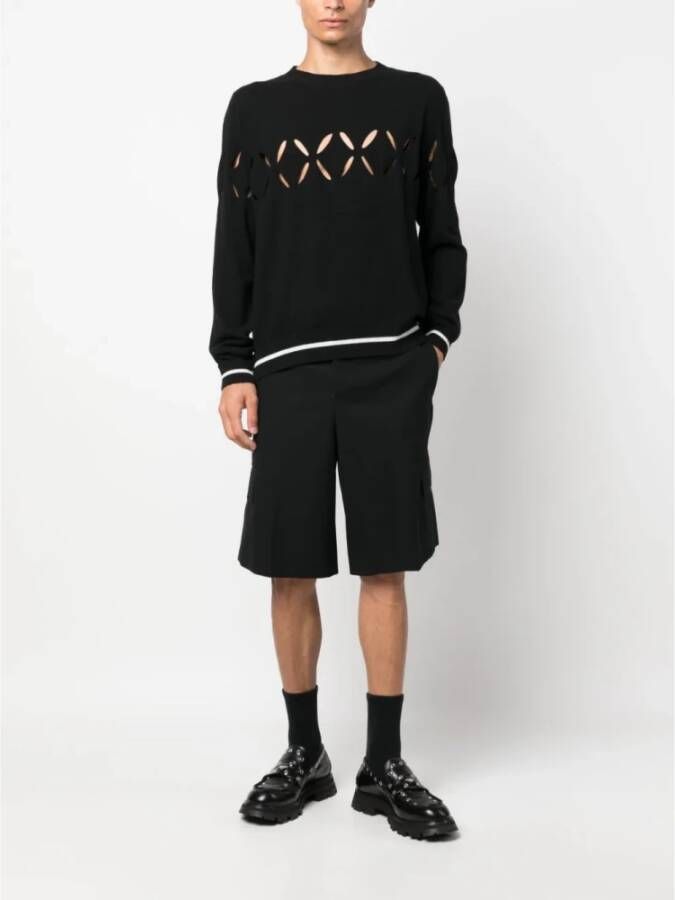 alexander mcqueen Zwarte casual shorts met riemlussen en dubbele zakdetails Zwart Heren