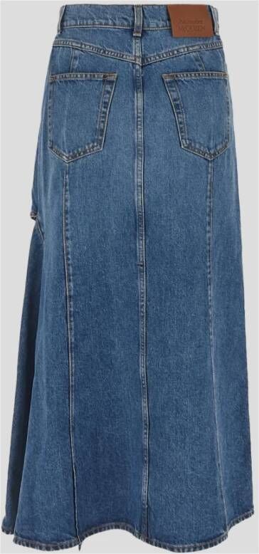 alexander mcqueen Gescheurde Denim Pencilrok Blauw Dames