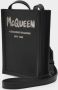 Alexander mcqueen Mini Crossbody Bag in Black Leather Zwart Heren - Thumbnail 2