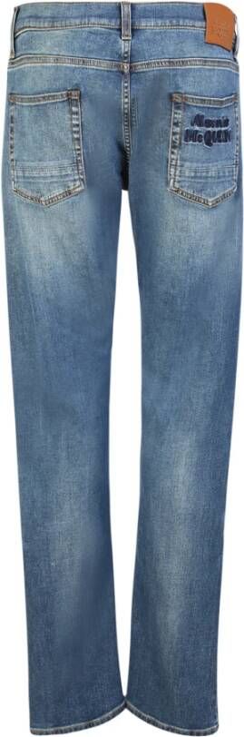 alexander mcqueen Blauwe Distressed Jeans voor Heren Blauw Heren