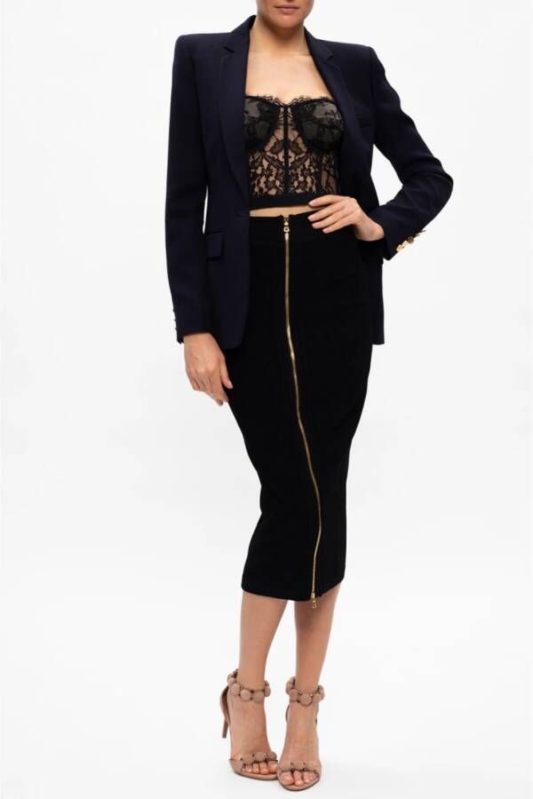 alexander mcqueen Kant top Zwart Dames