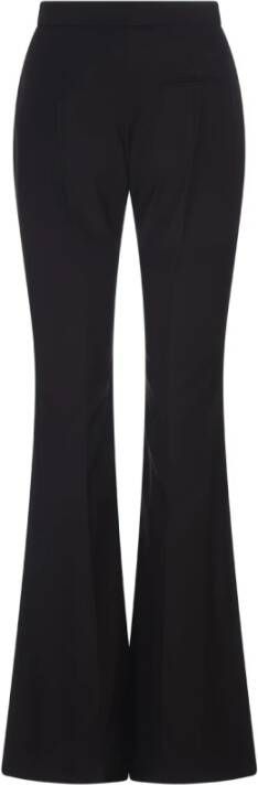 alexander mcqueen Zwarte Wollen Flared Broek Zwart Dames
