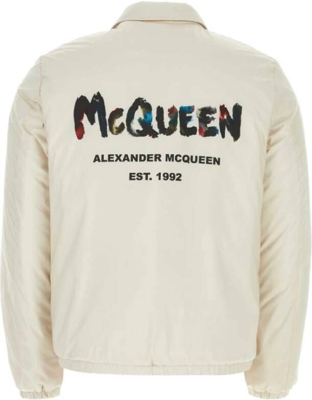 alexander mcqueen Stijlvolle Sand Gewatteerde Jas Beige Heren