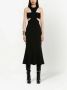 Alexander mcqueen Zwarte Slashed Harness Geribbelde Midi Jurk Zwart Dames - Thumbnail 2