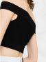 Alexander mcqueen Zwarte Off-Shoulder Top met Geribbelde Zoom Zwart Dames - Thumbnail 2