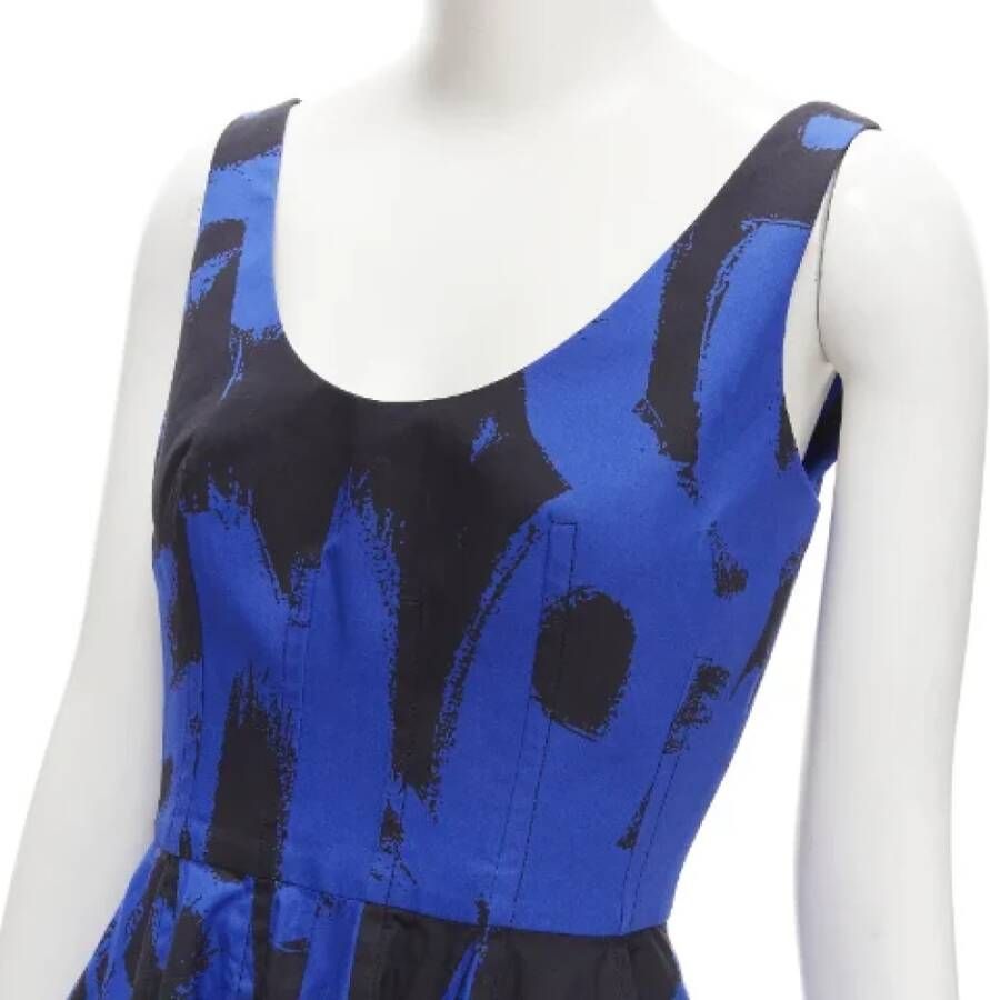 Alexander McQueen Pre-owned Cotton dresses Blauw Dames