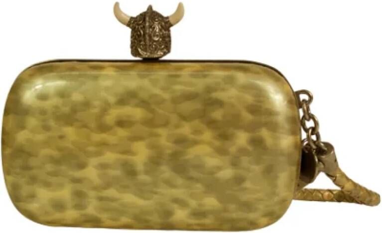 Alexander McQueen Pre-owned Leather clutches Geel Dames