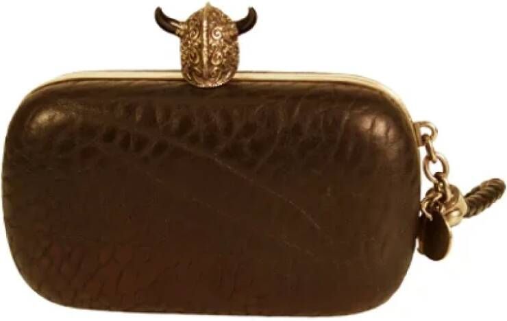 Alexander McQueen Pre-owned Leather clutches Zwart Dames