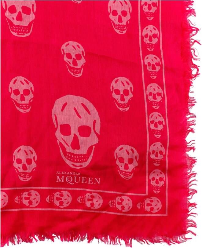 alexander mcqueen Luxe Sjaal met Skulls Print Roze Dames