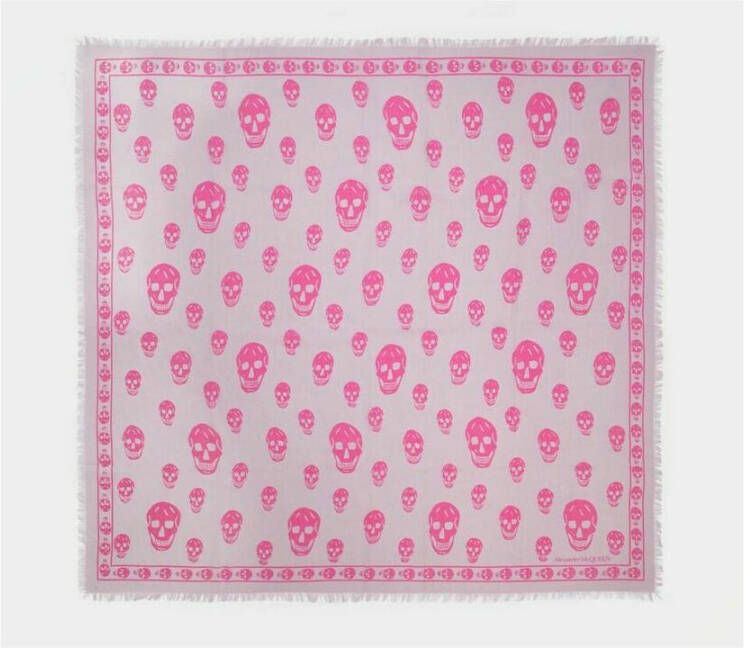 alexander mcqueen Roze wollen skullsjaal Roze Dames