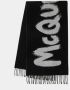 Alexander mcqueen Graffiti Wollen Sjaal Zwart Ivoor Black Dames - Thumbnail 3