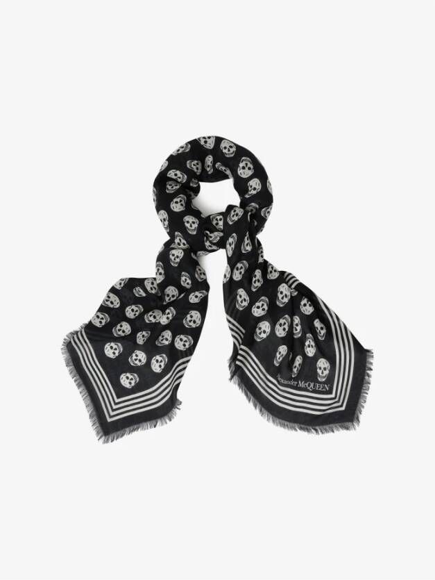 alexander mcqueen Edgy Skull Sjaal Zwart Heren