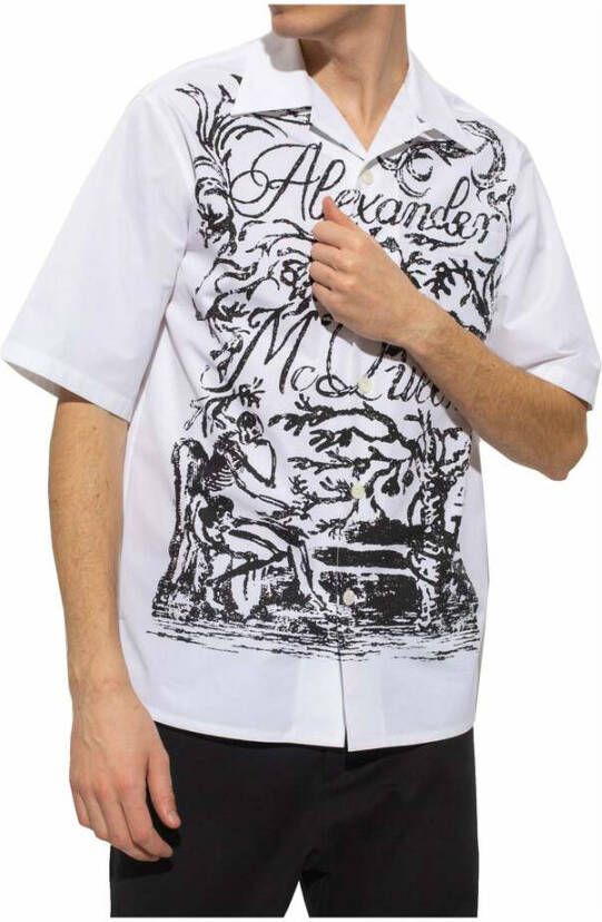 alexander mcqueen shirt met korte mouwen Wit Heren