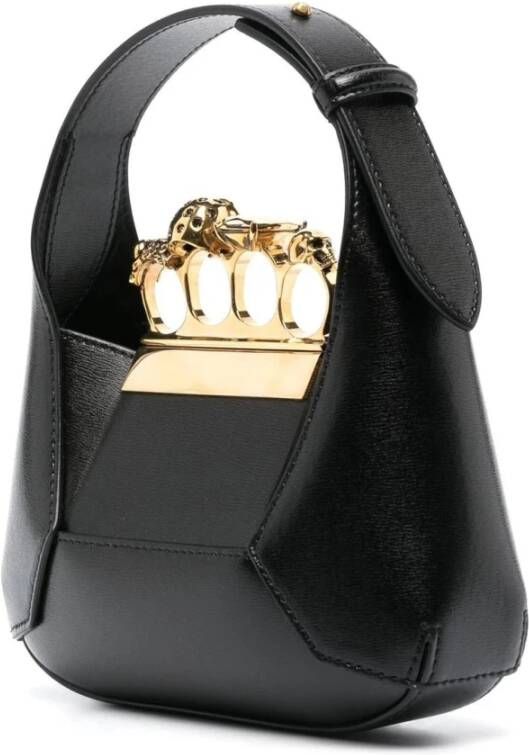 alexander mcqueen Juwelen Hobo Mini Tas Zwart Leer Zwart Dames